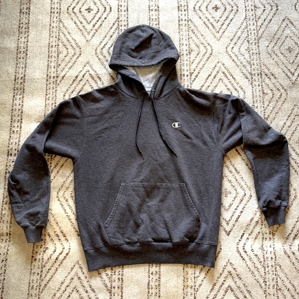 Medium Champion slate grey hooded sweatshirt